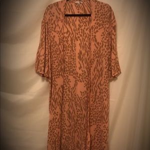 🎁✈️😊Dusty Rose & Tan, Light Weight, Long Length Kimono, by Amuse Society